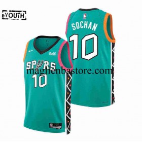 Maglia NBA San Antonio Spurs Jeremy Sochan 10 Nike 2022-2023 City Edition Swingman - Bambino
